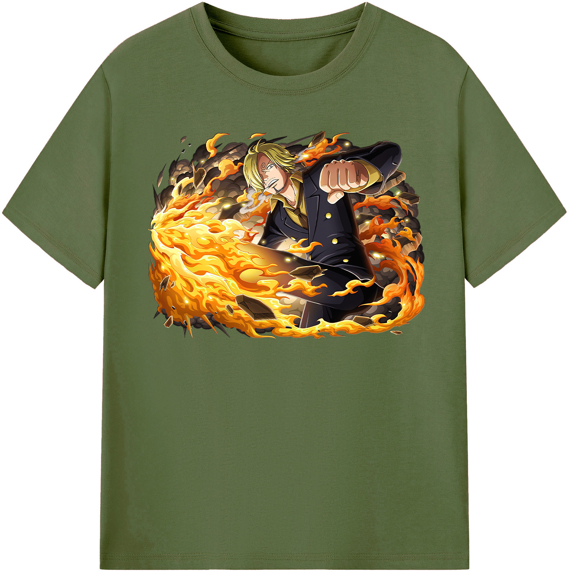 ワンピース サンジ ONE PIECE Sanji 綿100％半袖Tシャツ（フロントプリント）